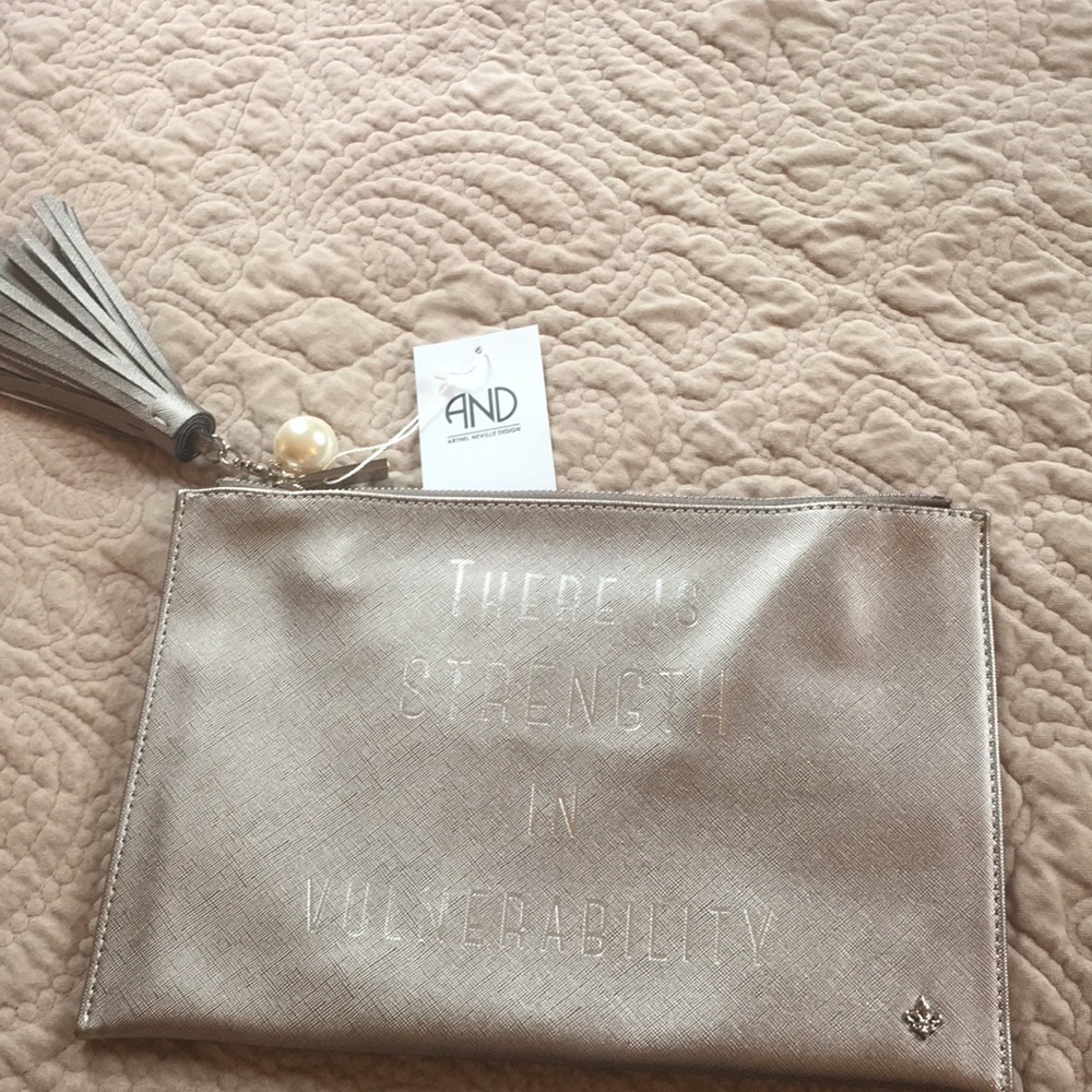 AND Silver Clutch with Tassel